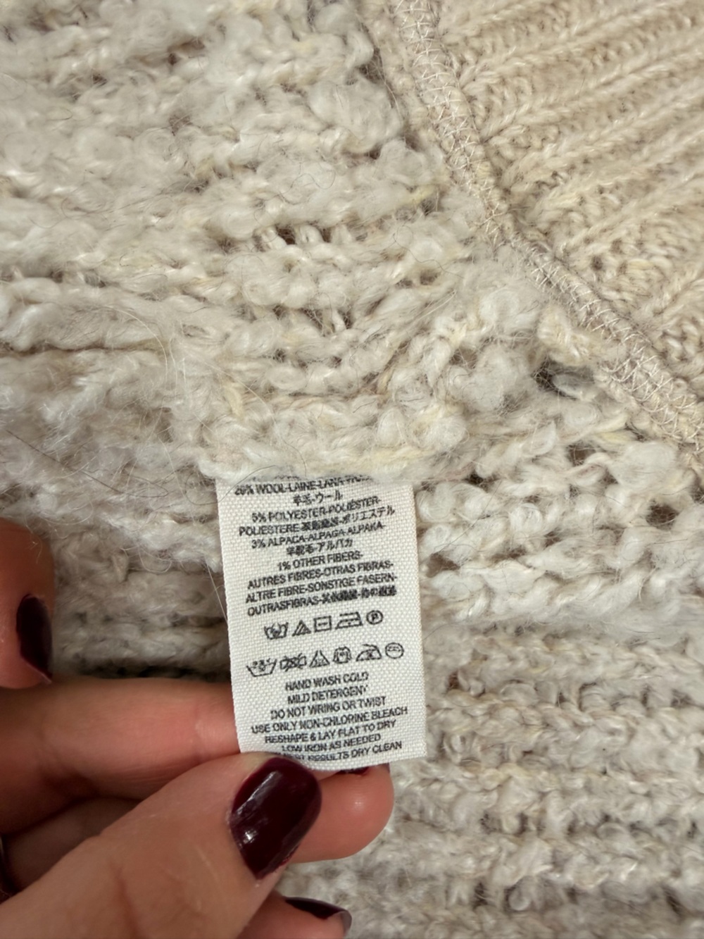 Free People Cream Textured Zip Cardigan - Picture 3 of 5